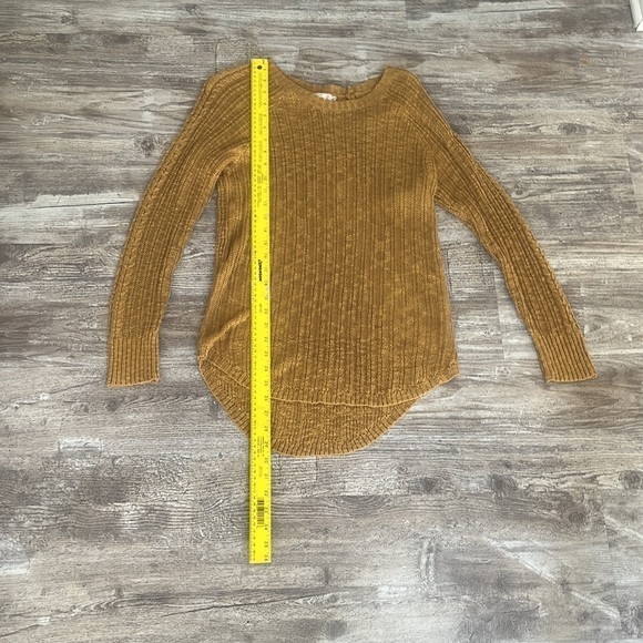 Pink Republic Mustard Yellow Gold Juniors Knit Sweater Large - Picture 2 of 6